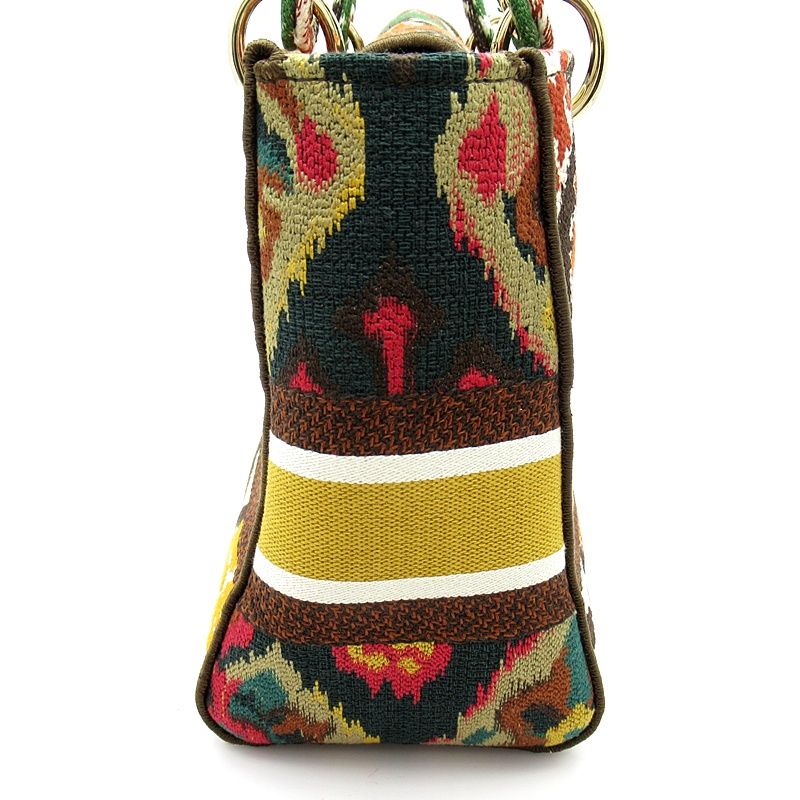 Dior D-lite Paisley Flower Canvas Handbag Multicolor