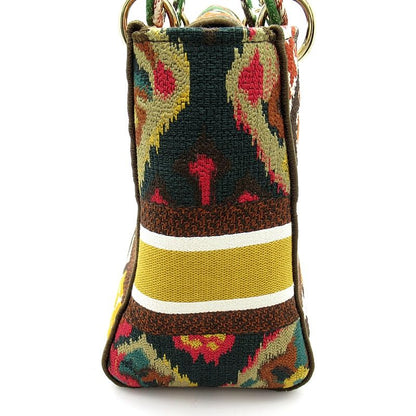 Dior D-lite Paisley Flower Canvas Handbag Multicolor