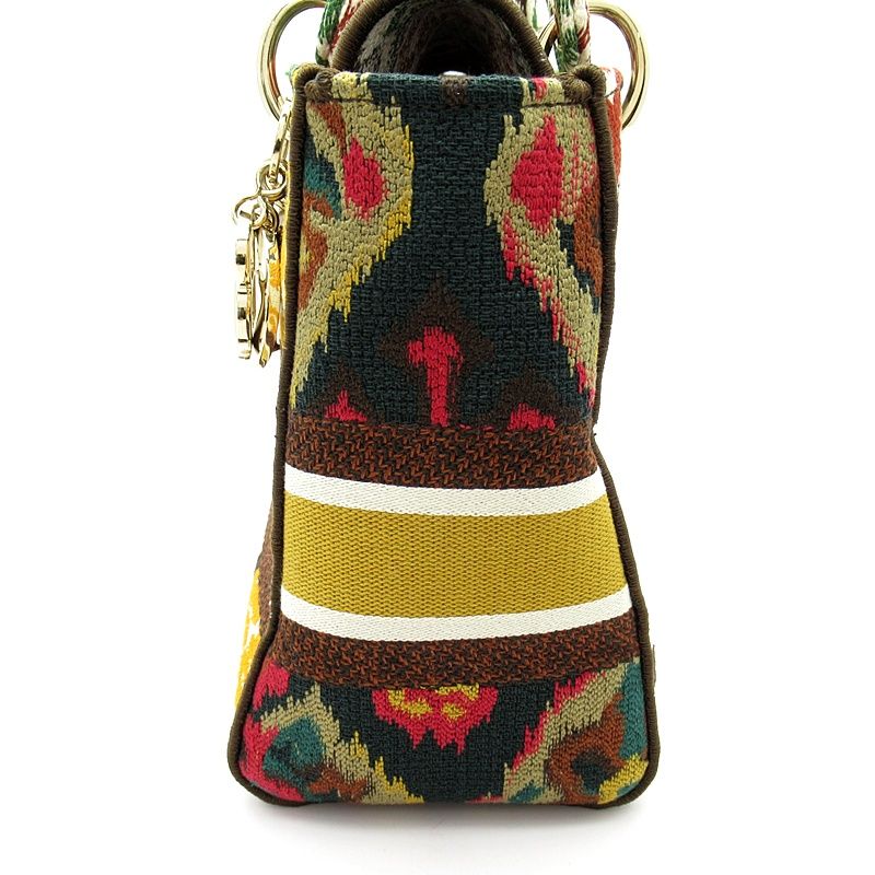 Dior D-lite Paisley Flower Canvas Handbag Multicolor