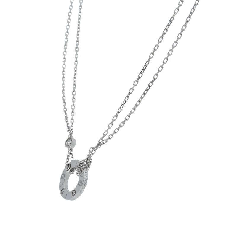 Cartier Love Circle Diamond Necklace 18k White Gold