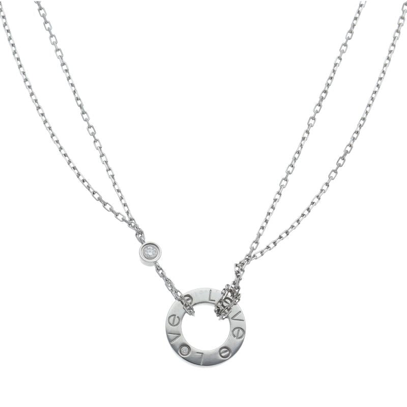 Cartier Love Circle Diamond Necklace 18k White Gold
