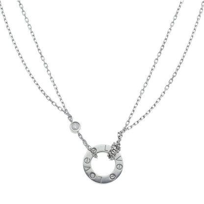 Cartier Love Circle Diamond Necklace 18k White Gold