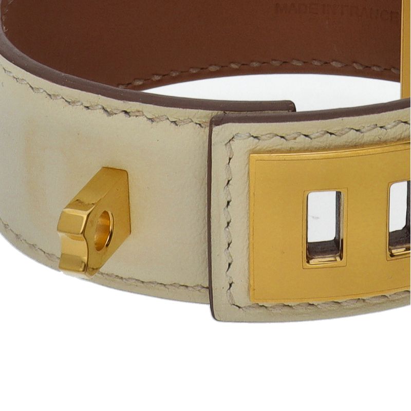 Hermes Collier de Chien Bangle Leather Metal Bracelet