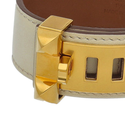 Hermes Collier de Chien Bangle Leather Metal Bracelet