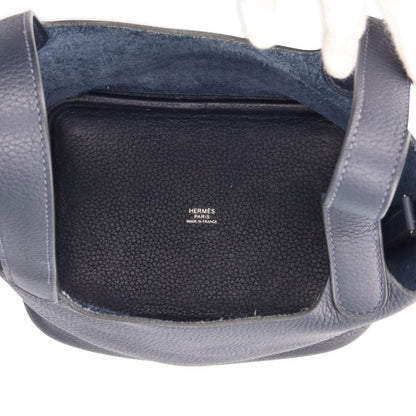 Hermes Picotin Lock PM Taurillon Clemence Handbag Navy