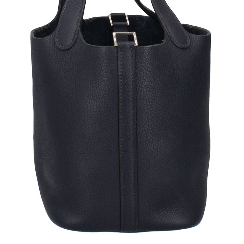 Hermes Picotin Lock PM Taurillon Clemence Handbag Navy