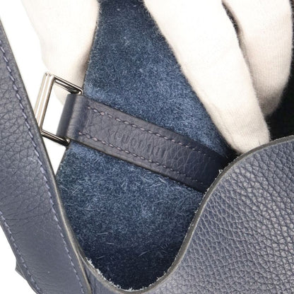 Hermes Picotin Lock PM Taurillon Clemence Handbag Navy