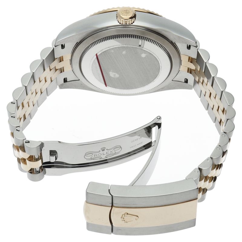 Rolex Sky Dweller Watch Jubilee Box 18k Yellow Gold SS Black Polished