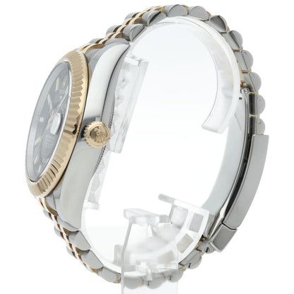 Rolex Sky Dweller Watch Jubilee Box 18k Yellow Gold SS Black Polished