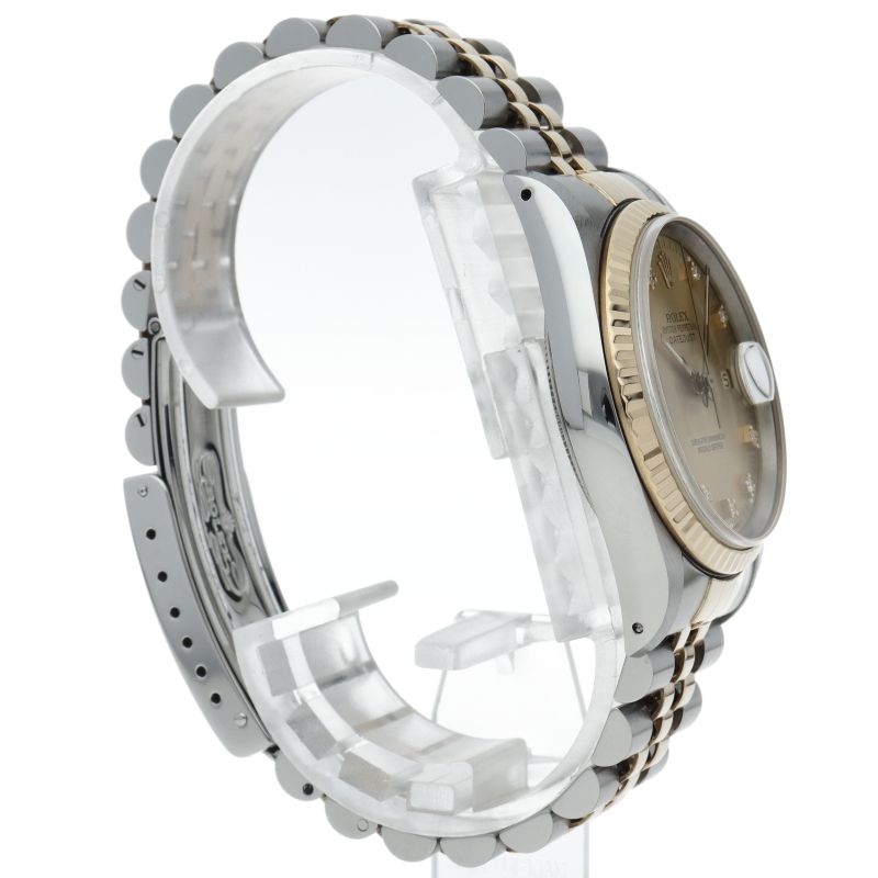 Rolex Datejust Watch Diamond 18k Yellow Gold SS Chien Pankara Polished