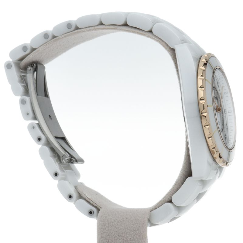 Chanel Watch Diamond Box Ceramic PG White Polished