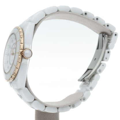 Chanel Watch Diamond Box Ceramic PG White Polished