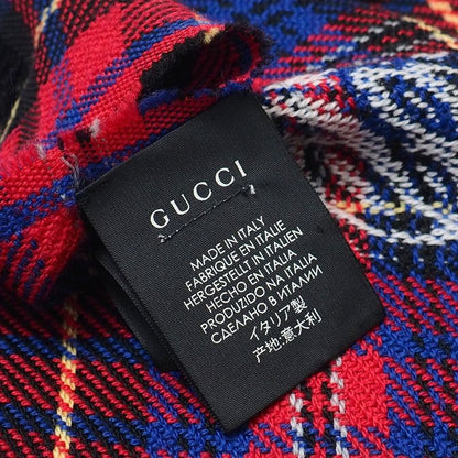 Gucci L'aveugle Par Amour Shawl Check Fringe Scarf