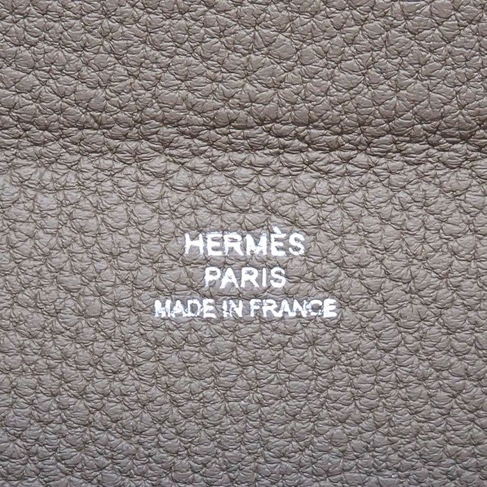 Hermes Shoulder Bag Vidopoche Etoupe Togo Silver