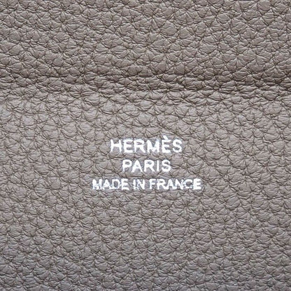 Hermes Shoulder Bag Vidopoche Etoupe Togo Silver