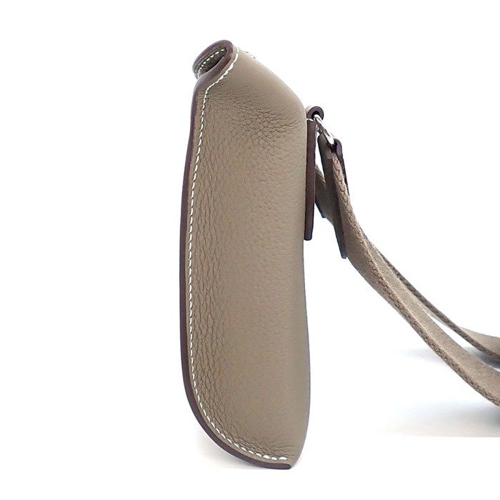 Hermes Shoulder Bag Vidopoche Etoupe Togo Silver