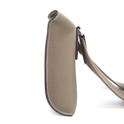 Hermes Shoulder Bag Vidopoche Etoupe Togo Silver