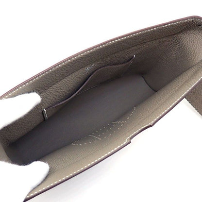 Hermes Shoulder Bag Vidopoche Etoupe Togo Silver