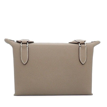 Hermes Shoulder Bag Vidopoche Etoupe Togo Silver