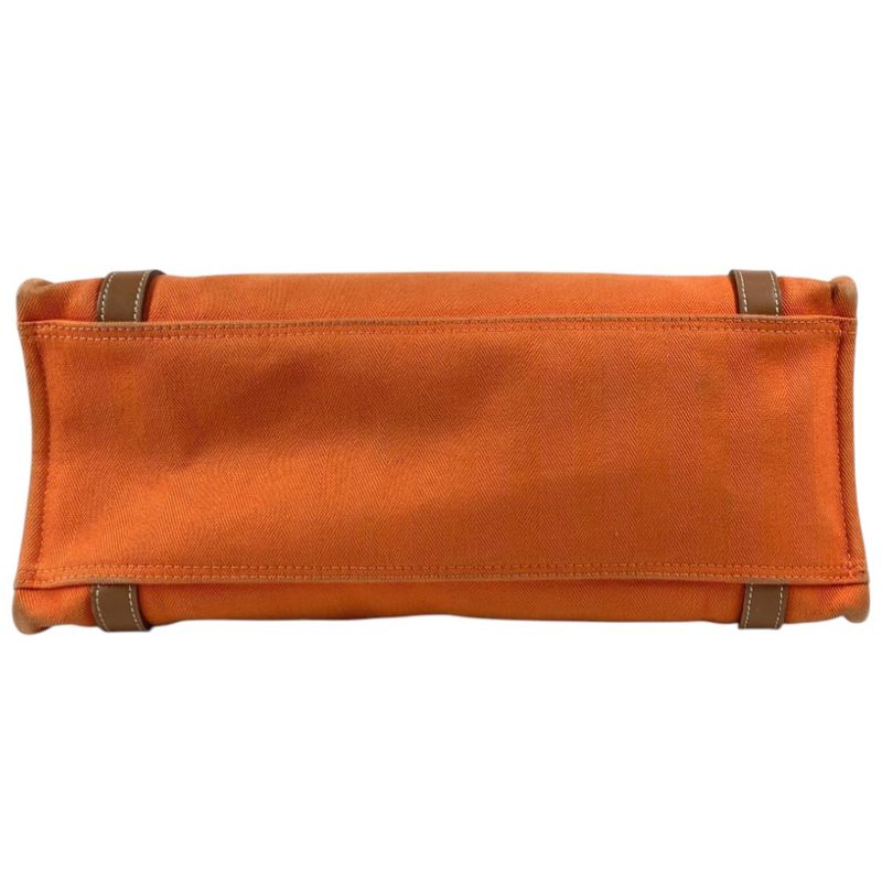 Hermes Shoulder Bag Cavalicol Leather Canvas Orange