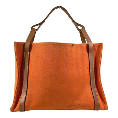 Hermes Shoulder Bag Cavalicol Leather Canvas Orange