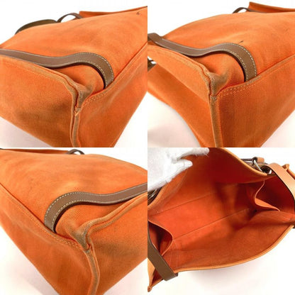 Hermes Shoulder Bag Cavalicol Leather Canvas Orange