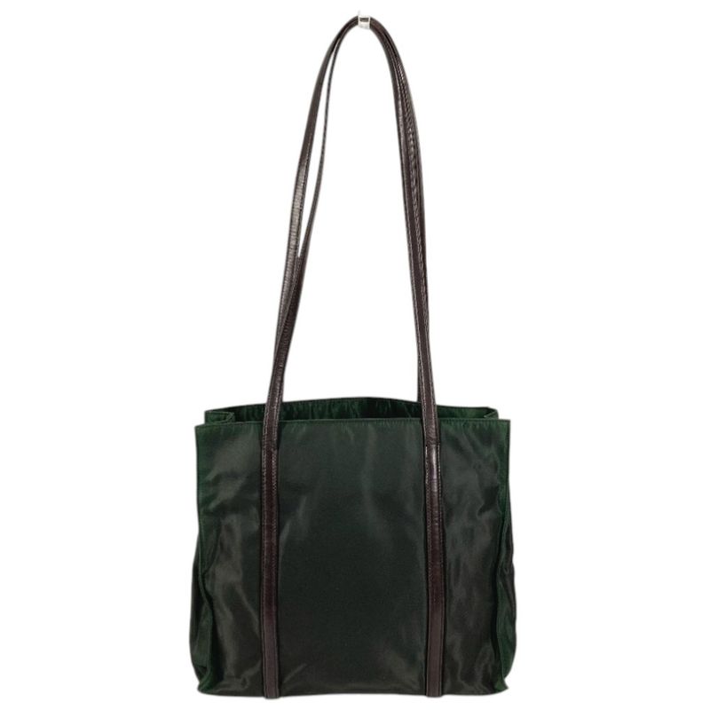 Prada Shoulder Bag Triangle Logo Nylon Khaki