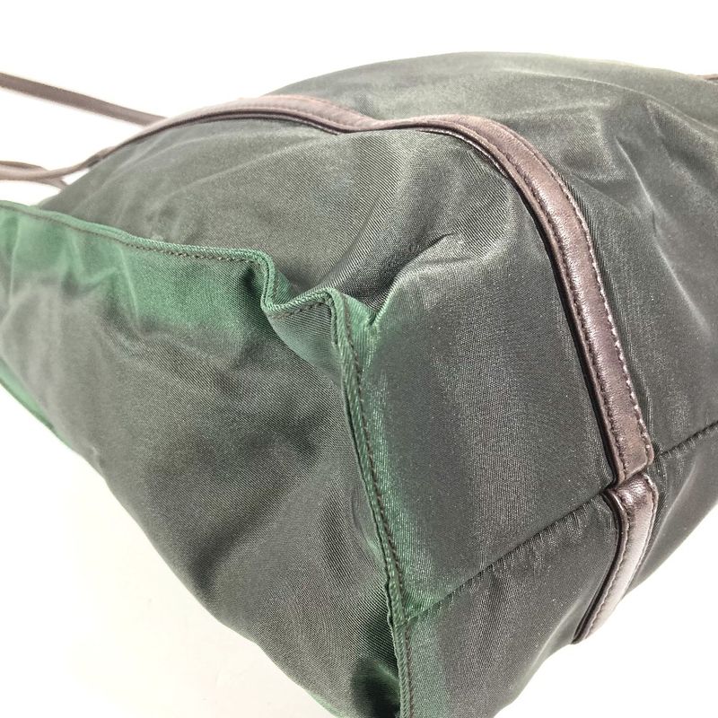 Prada Shoulder Bag Triangle Logo Nylon Khaki