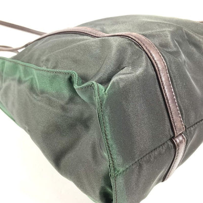 Prada Shoulder Bag Triangle Logo Nylon Khaki