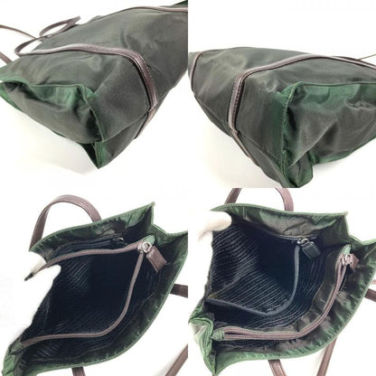 Prada Shoulder Bag Triangle Logo Nylon Khaki