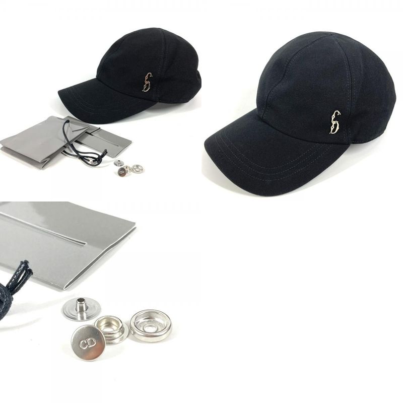 Dior Cap CD Logo Cotton Black Hat