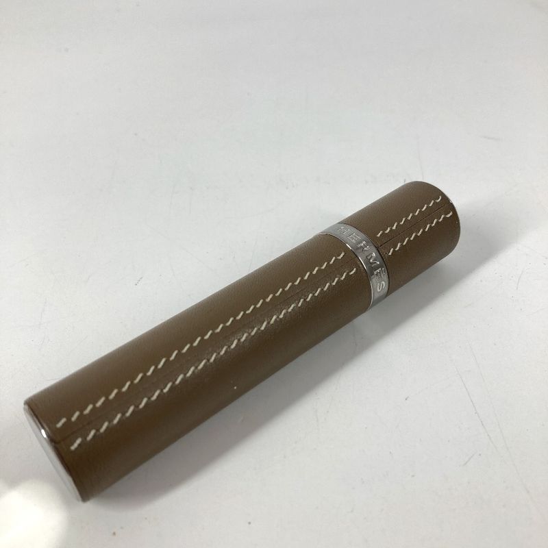 Hermes Case Atomizer Fragrance Spray Travel Leather Etoupe Pouch