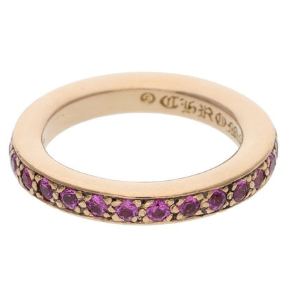 Chrome Hearts 22k Tfl Pave Pink Saffiano Gold Ring