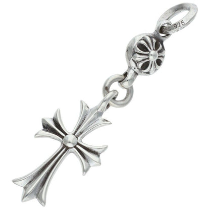 Chrome Hearts Tny CH Crs 1 Ball Tiny Ch Cross Charm Silver Necklace Top