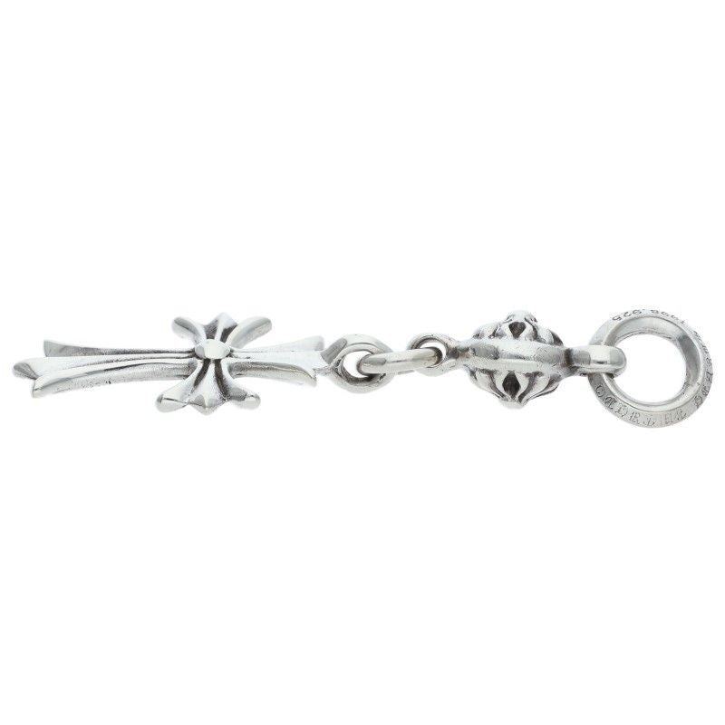 Chrome Hearts Tny CH Crs 1 Ball Tiny Ch Cross Charm Silver Necklace Top