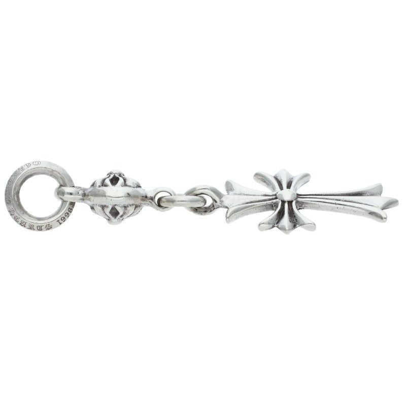 Chrome Hearts Tny CH Crs 1 Ball Tiny Ch Cross Charm Silver Necklace Top