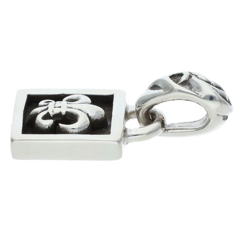 Chrome Hearts Framed BS Fluer Charm Silver Necklace Top