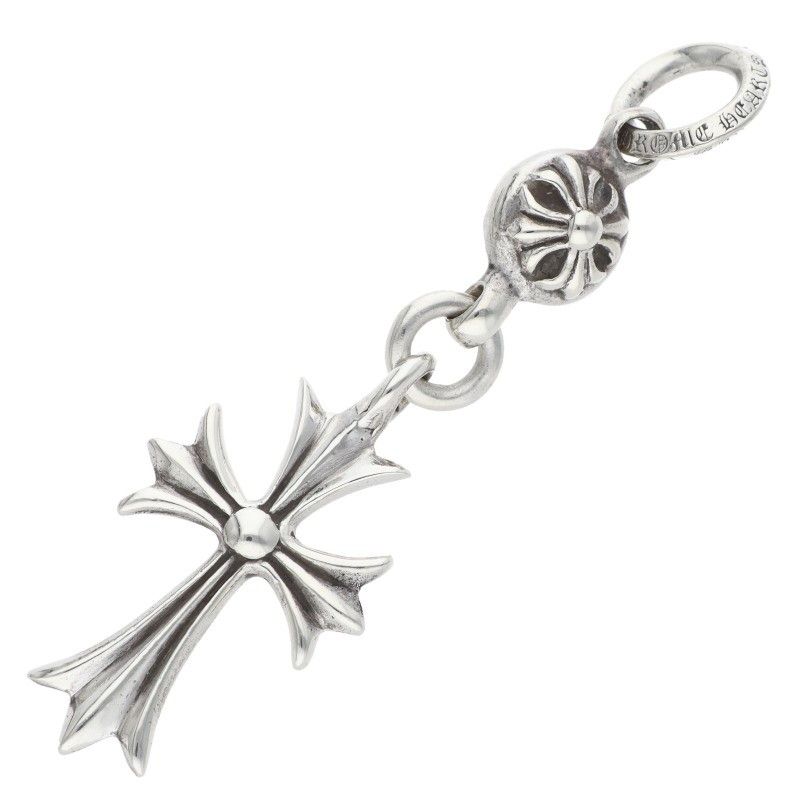 Chrome Hearts Tny CH Crs 1 Ball Tiny Ch Cross Silver Necklace Top