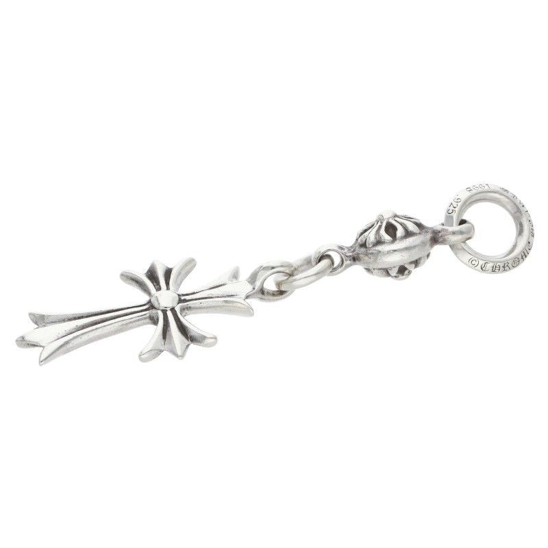 Chrome Hearts Tny CH Crs 1 Ball Tiny Ch Cross Silver Necklace Top