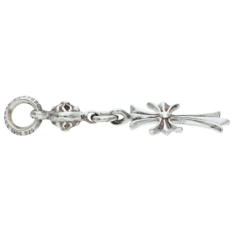 Chrome Hearts Tny CH Crs 1 Ball Tiny Ch Cross Charm Silver Necklace Top
