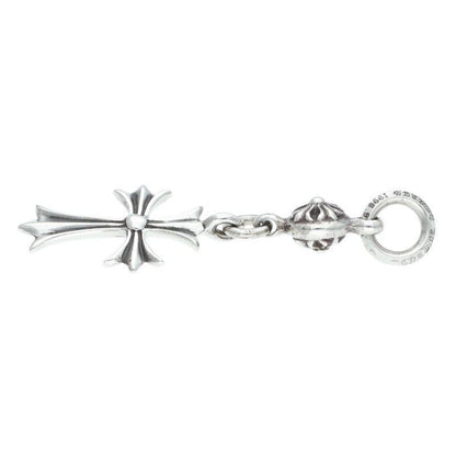 Chrome Hearts Tny CH Crs 1 Ball Tiny Ch Cross Charm Silver Necklace Top