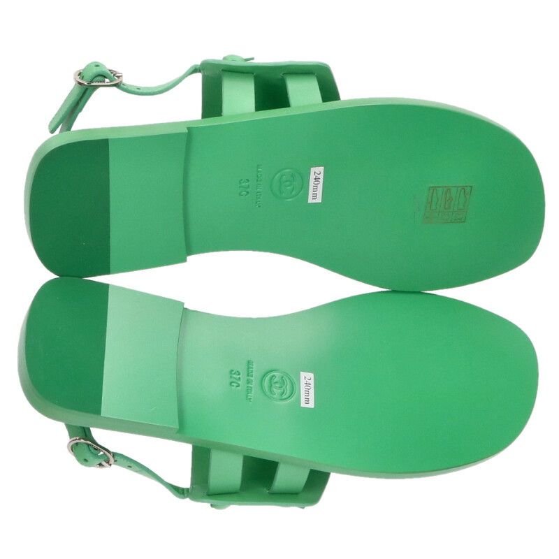 Chanel CC Logo Flat Sandals 37