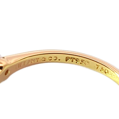 Tiffany & Co Single Diamond Ring Engagement 18k 750 Yellow Gold Platinum