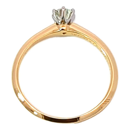 Tiffany & Co Single Diamond Ring Engagement 18k 750 Yellow Gold Platinum