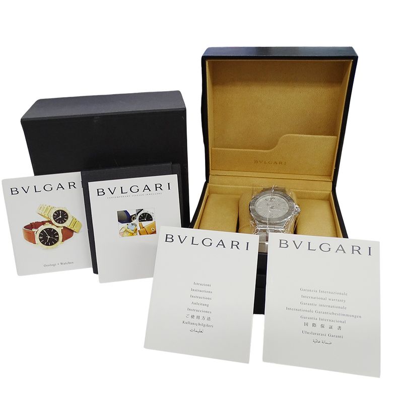 Bvlgari Watch Diagono Date Automatic Winding at Stainless Steel Silver Polished