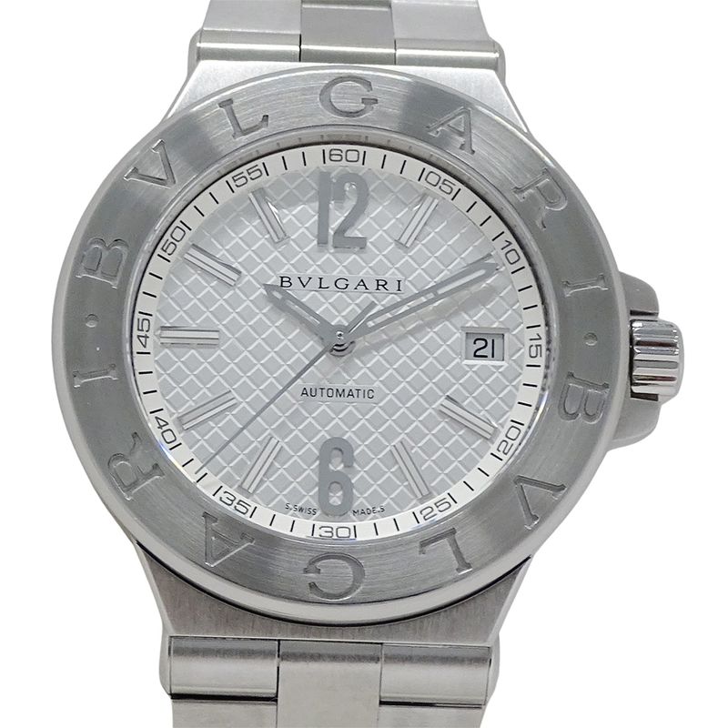 Bvlgari Watch Diagono Date Automatic Winding at Stainless Steel Silver Polished