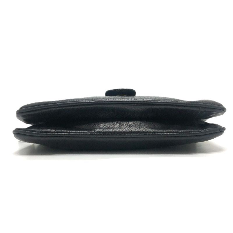 Celine Shoulder Bag Logo Leather Black