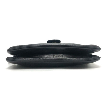 Celine Shoulder Bag Logo Leather Black