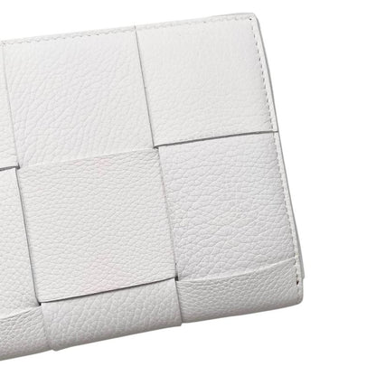 Bottega Veneta Wallet Cassette Zip Around Intrecciato White Gold