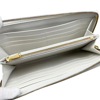 Bottega Veneta Wallet Cassette Zip Around Intrecciato White Gold